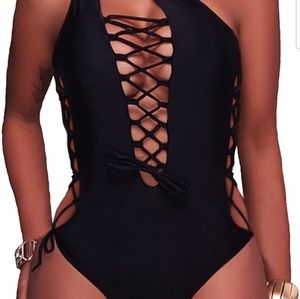 Black Sexy Tied Multi-Wear Deep Bathing Suit